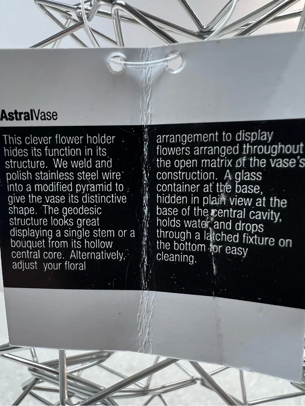 Design Ideas Astral Silver Geometric Wire Sculpture Flower Vase